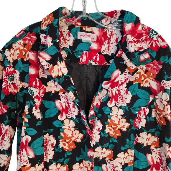 Lucy Diamonds Women's Blazer 22W 22 W Plus Size 3X 3XL Floral Coat Jacket - Picture 2 of 8